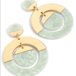 J.CREW Green Tortoise Double Disk Earrings